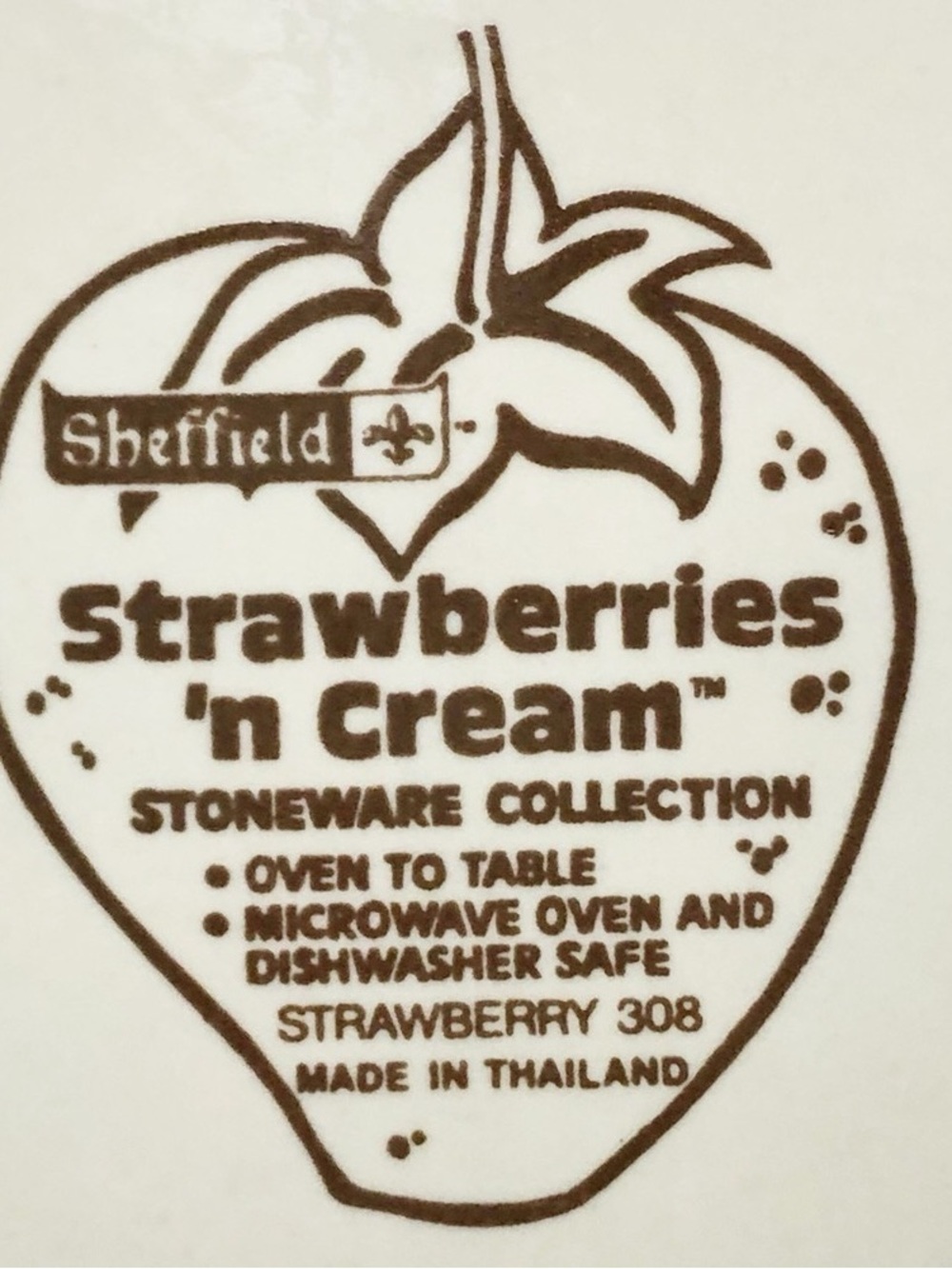 Vintage 70s Sheffield Strawberries 'N Cream Stoneware 10.5 Inch Dinner Plate 308 - Picture 10 of 13